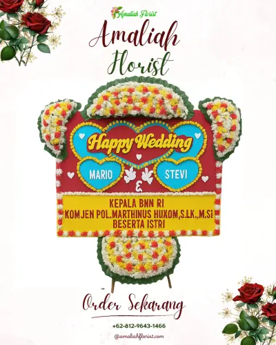Karangan Papan Bunga Pernikahan di Cimahi Selatan